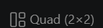 PaneCrew's status bar showing the current grid layout, 'Quad (2×2)' — click it to switch to any of the other six